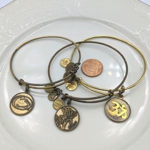 Alex and Ani Rafaleian Gold Sister Om Bracelets
